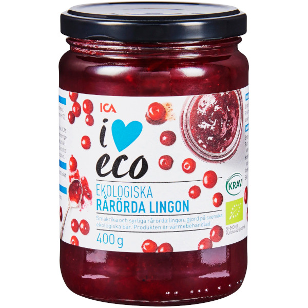 ICA I Love Eco Rårörda Lingon Ekologiska