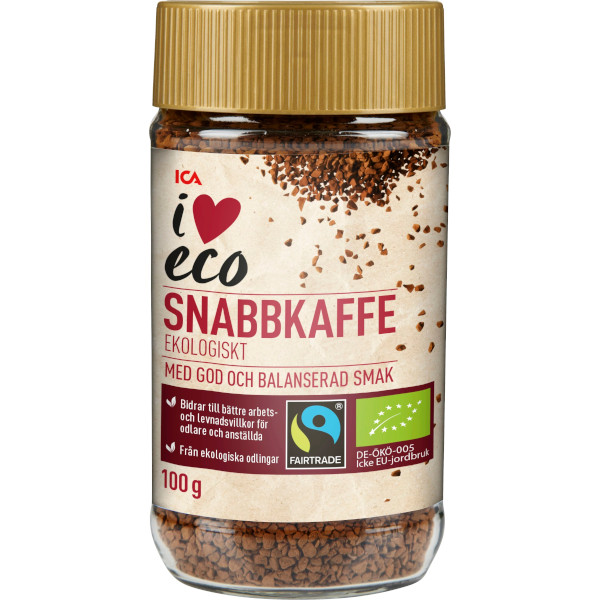 ICA I Love Eco Snabbkaffe Ekologiskt