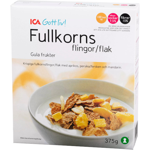 ICA Gott Liv Fullkornsflingor Gula Frukter