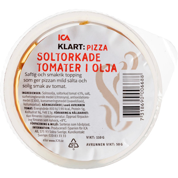 ICA Soltorkade Tomater I Olja