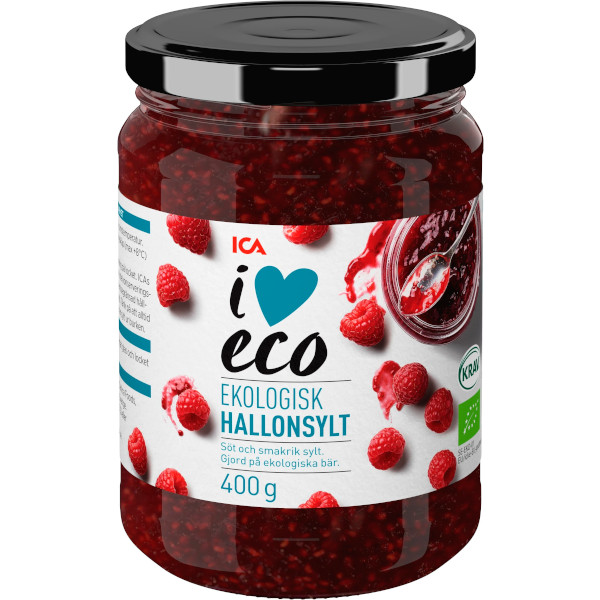 ICA I Love Eco Hallonsylt Ekologisk