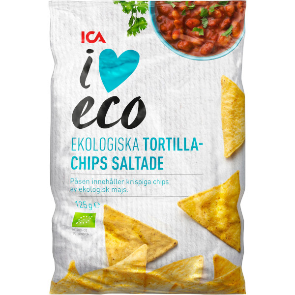 ICA I Love Eco Tortillachips Saltade Ekologiska