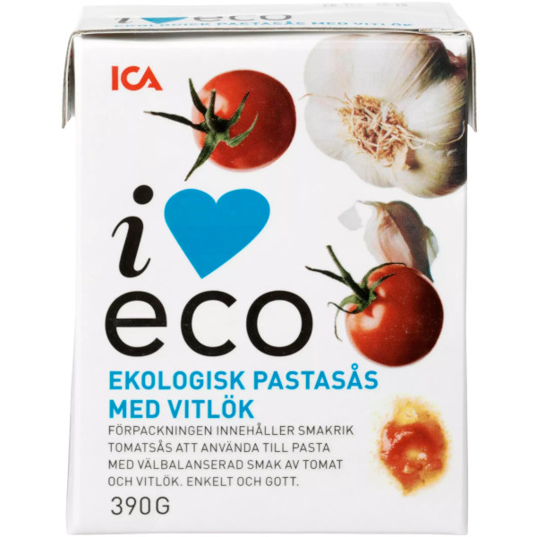 ICA I Love Eco Pastasås Vitlök Ekologisk