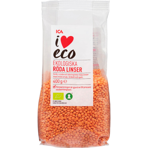 ICA I Love Eco Röda Linser Ekologiska