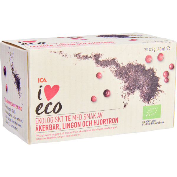 ICA I Love Eco Svart Te Åkerbär/Lingon/Hjortron Ekologiskt