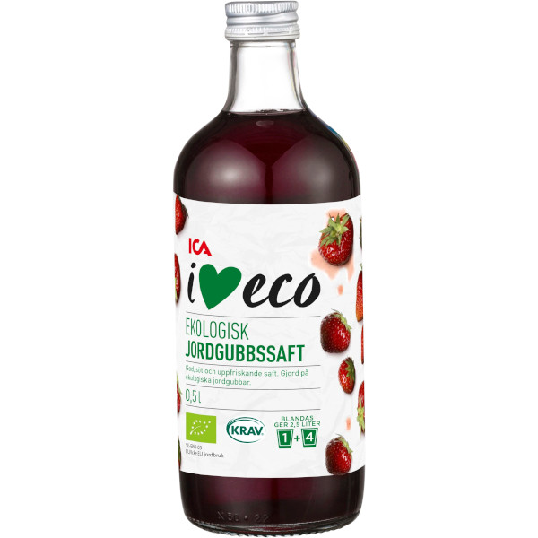 ICA I Love Eco Jordgubbssaft Ekologisk