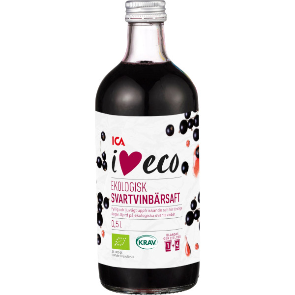 ICA I Love Eco Svartvinbärssaft Ekologisk