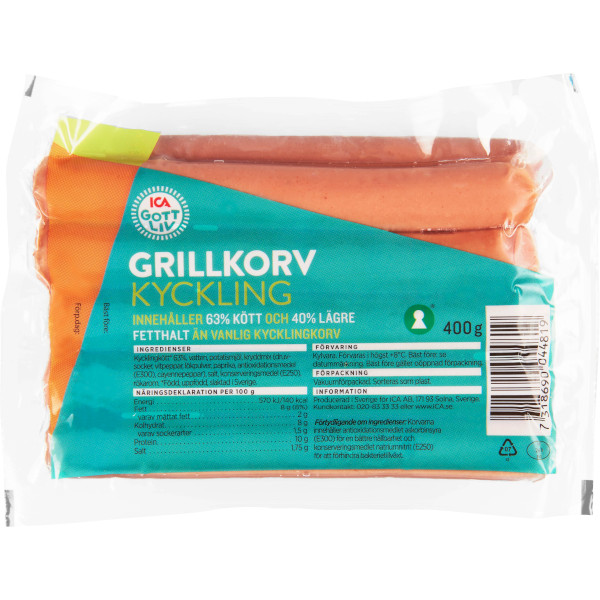 ICA Gott Liv Grillkorv Kyckling