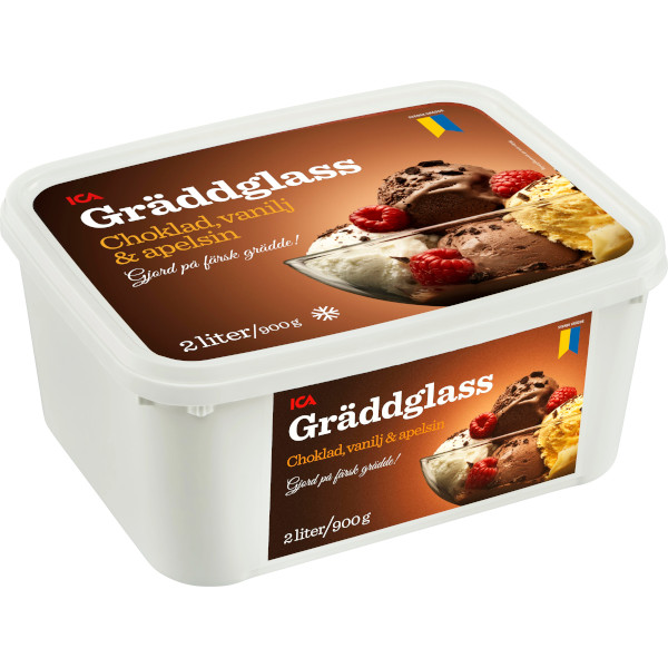 ICA Gräddglass Choklad/Vanilj/Apelsin