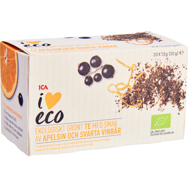 ICA I Love Eco Grönt Te Apelsin/Svarta Vinbär Ekologiskt