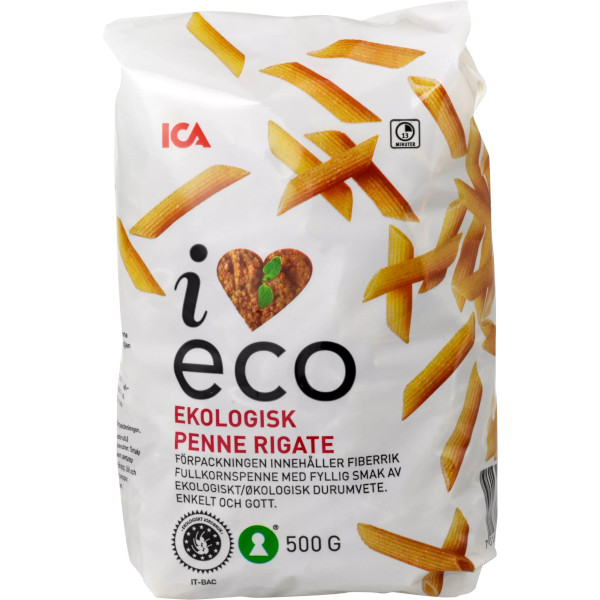 ICA I Love Eco Penne Rigate Ekologisk