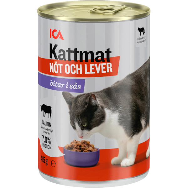 ICA Kattmat Bitar I Sås Nöt & Lever