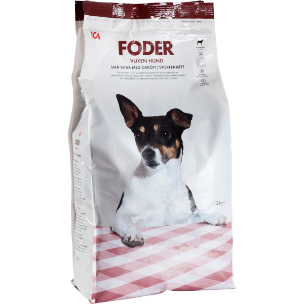 ICA Torrfoder Vuxen Hund Små Bitar Oxkött