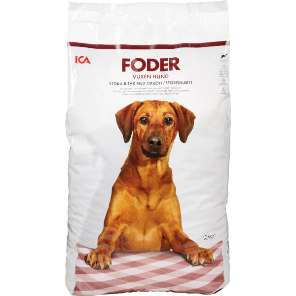 ICA Torrfoder Vuxen Hund Stora Bitar Oxkött