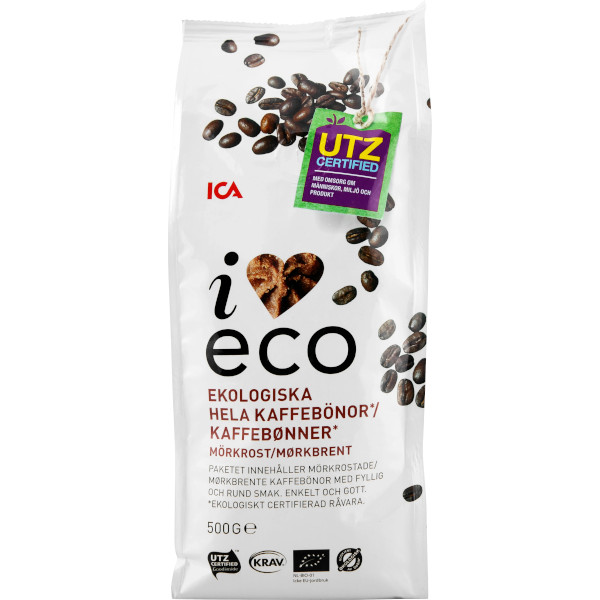 ICA I Love Eco Kaffebönor Ekologiska