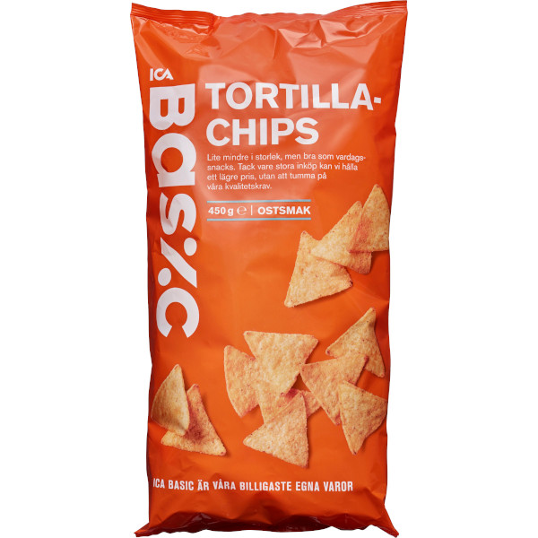 ICA Basic Tortillachips Ostsmak