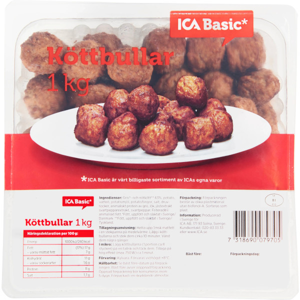 ICA Basic Köttbullar