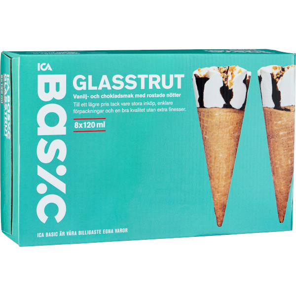 ICA Basic Glasstrut Vanilj/Choklad/Rostade Nötter
