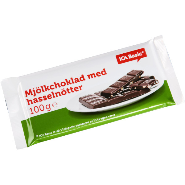 ICA Basic Mjölkchoklad Hasselnötter