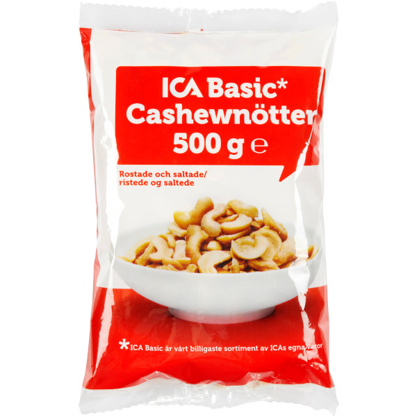 ICA Basic Cashewnötter Rostade & Saltade