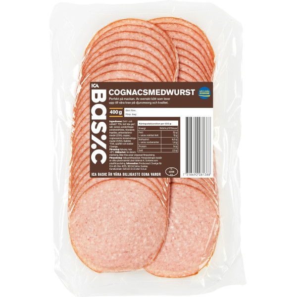 ICA Basic Cognacsmedwurst Skivor