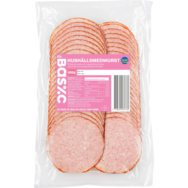 ICA Basic Hushållsmedwurst Skivor