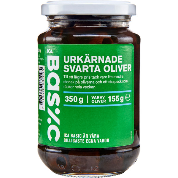 ICA Basic Svarta Oliver Urkärnade