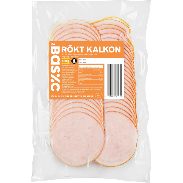 ICA Basic Rökt Kalkon Skivor