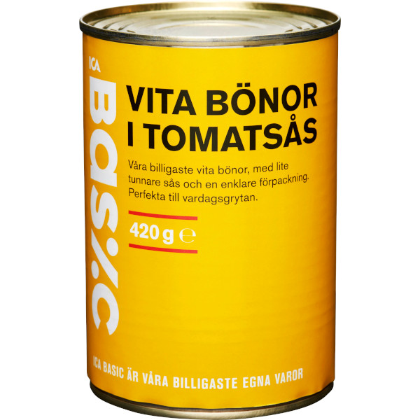 ICA Basic Vita Bönor Tomatsås