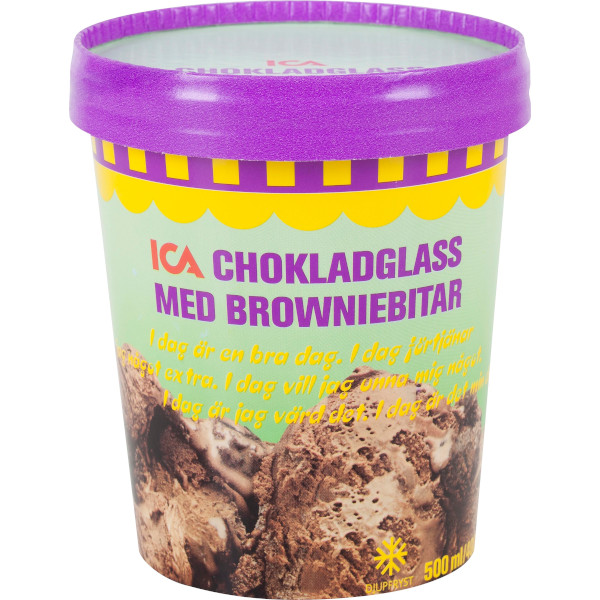 ICA Chokladglass Browniebitar