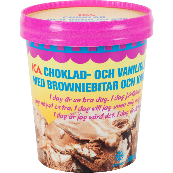 ICA Choklad & Vaniljglass Brownie & Kakdeg
