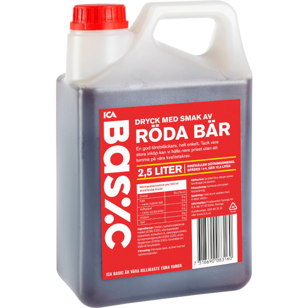 ICA Basic Dryck Röda Bär Koncentrerad
