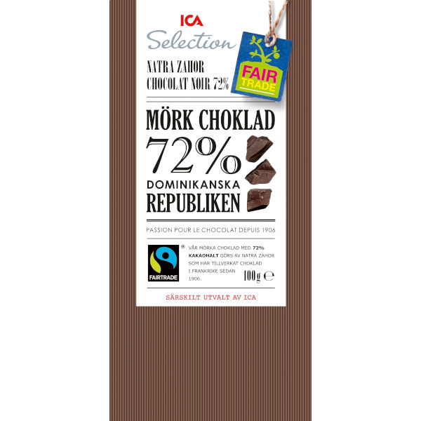 ICA Selection Mörk Choklad Dominikanska Republiken 72%