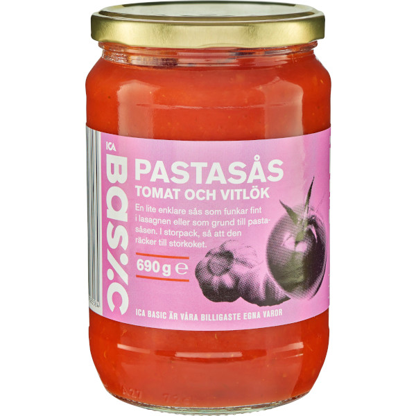 ICA Basic Pastasås Tomat & Vitlök
