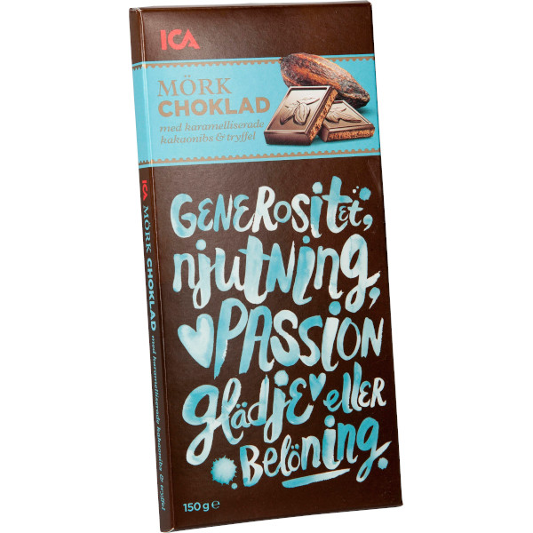 ICA Mörk Choklad Karamelliserade Kakaonibs & Tryffel