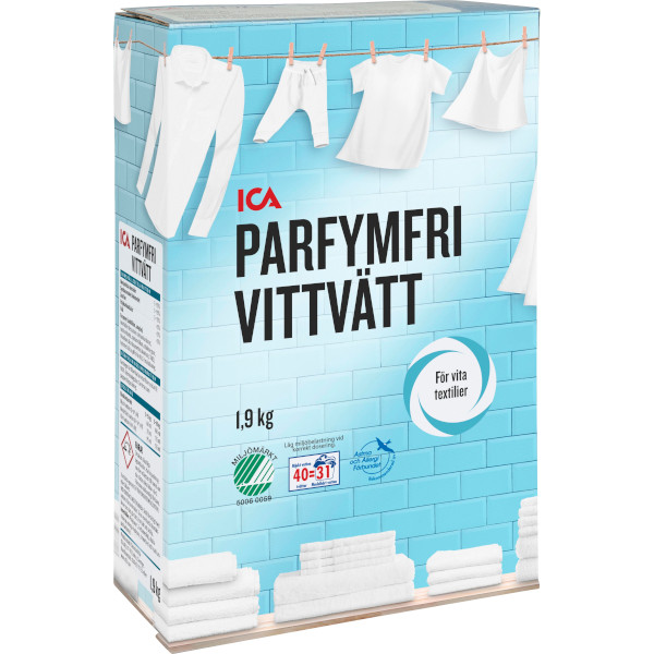 ICA Tvättmedel Vittvätt Parfymfri