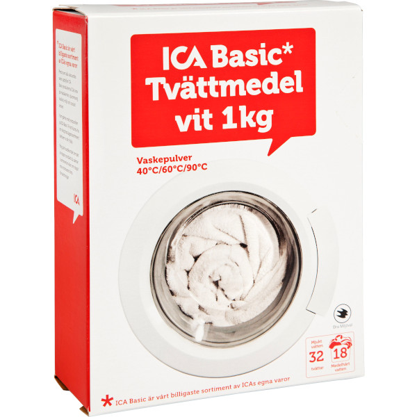 ICA Basic Tvättmedel Vit
