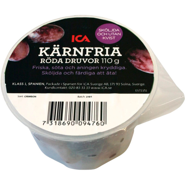 ICA Druvor Röda Kärnfria