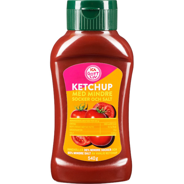 ICA Gott Liv Ketchup Mindre Socker & Salt