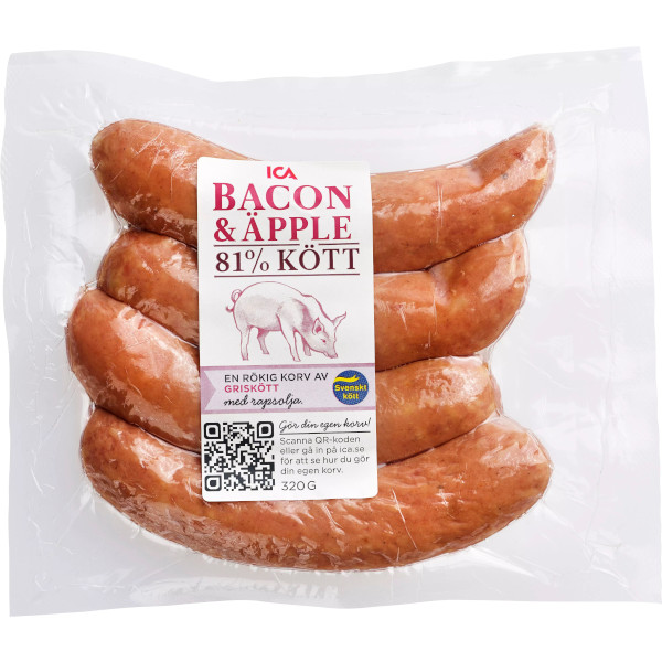 ICA Grillkorv Gris Bacon & Äpple
