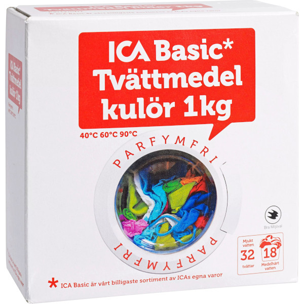 ICA Basic Tvättmedel Kulör Parfymfri