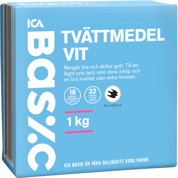 ICA Basic Tvättmedel Vit