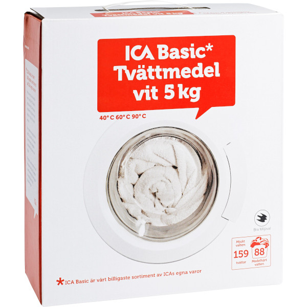 ICA Basic Tvättmedel Vit
