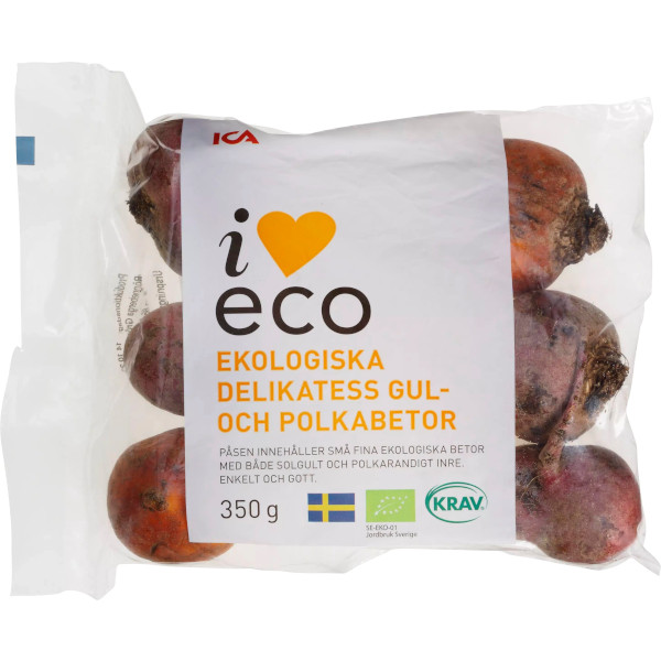 ICA I Love Eco Gul & Polkabetor Ekologiska
