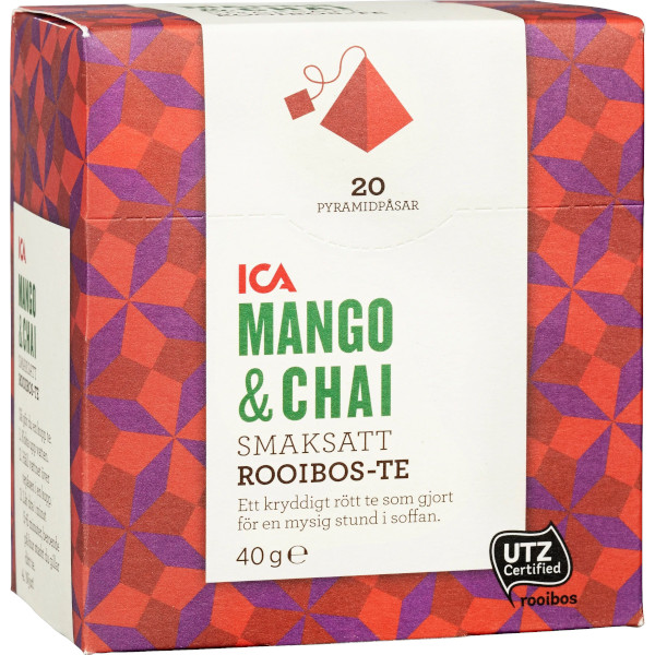 ICA Rooibos-Te Mango/Chai Pyramidpåsar