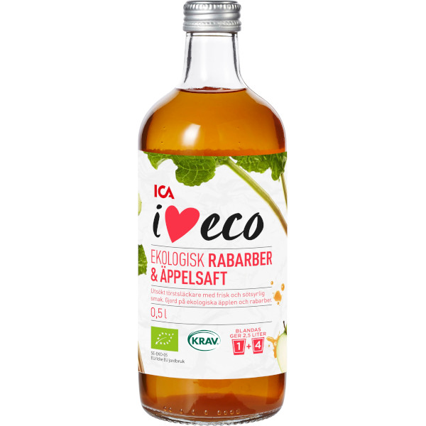 ICA I Love Eco Rabarber & Äppelsaft Ekologisk