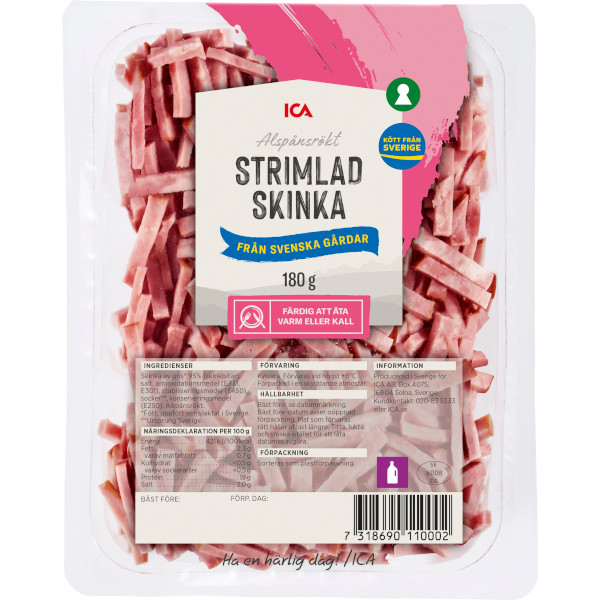 ICA Skinka Rökt Strimlad