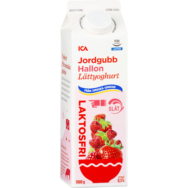 ICA Lättyoghurt Jordgubb & Hallon Laktosfri