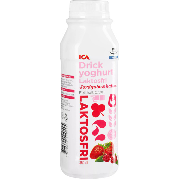 ICA Drickyoghurt Jordgubb & Hallon Laktosfri