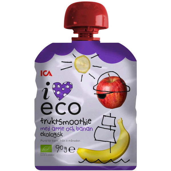 ICA I Love Eco Fruktsmoothie Äpple & Banan Ekologisk